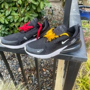 Nike Black and Red Athletic Shoes with Breathable Mesh